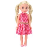 Lean_Toys Punčka, roza obleka, čop, blond lasje, velika lutka 46 cm | Shoptok.si