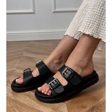 Gemre Black flip-flops with buckles on straps Klinet | Shoptok.si