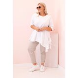 Kesi Włoski Women's Plus Size blouse with cotton, featuring a pocket and rolled sleeves kiwi | Shoptok.si
