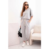 Kesi Włoski Women's viscose set with short sleeves and trousers grey | shoptok.hr