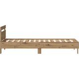  Postelja z LED svetlobo Artisan Oak 75x190 cm Izdelano iz umetnega lesa | Shoptok.si