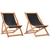  Sklopive stolice 2 kom. Crna tkanina | shoptok.hr