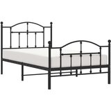 Metalni okvir kreveta uzglavlje i podnožje crni 100x190 cm | shoptok.hr