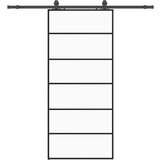  Drsna vrata z opremo črna 90x205 cm ESG steklo | Shoptok.si