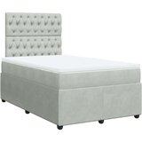 vidaXL Krevet s oprugama i madracem svjetlosivi 120x190 cm baršunasti | shoptok.hr