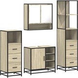 Furnova Kopalniška garnitura 4-delna sonoma hrast inženirski les, (21945893) | Shoptok.si