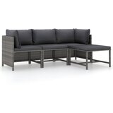 Maison Chic Seti vrtnega pohištva - Vrtna garnitura - Vrtni pohištvo set 4-delna z blazinami poli ratan siva, (21818676) | Shoptok.si