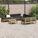  9-dijelni set vrtnih sofa s jastucima od impregnirane borovine | shoptok.hr