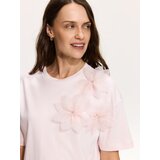 Reserved Majica kratkih rukava s cvjetnom aplikacijom - pastelnoružičasto | shoptok.hr