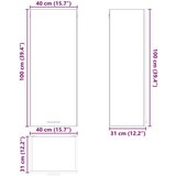 vidaXL Viseča omarica s polico Riga Sonoma hrast 40 x 31 x 100 cm | Shoptok.si