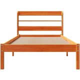 vidaXL Okvir kreveta s uzglavljem voštano smeđi 100x200 cm od borovine | shoptok.hr