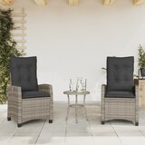 Maison Chic Nastavljivi vrtni stoli - Stol za vrt 2 kosa z blazinami siv poli ratan JS97, (21877967) | Shoptok.si