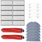 INORCO zdruljiv Roborock S7 T7S HEPA nastavek za filter Snemljiva gumijasta glavna krtaa/pokrov Krpa za brisanje Stranska krtaa Stranska krtaa Del sesalnika, (21984222) | Shoptok.si
