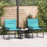  Set vanjskog namještaja 7 pcs Crna i Tirkizna poliratan | shoptok.hr