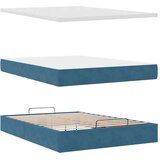 vidaXL otomanski krevet s madracem&led tamnoplavi 140x190cm baršunasti | shoptok.hr