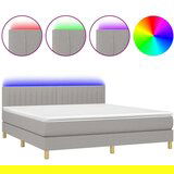  Box spring postelja z vzmetnico LED sv. siva 180x200 cm blago, (20789228) | Shoptok.si