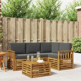  Set vanjskih sofa 5 kom. Prirodna i antracit Poliester | shoptok.hr