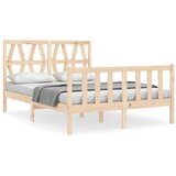 Maison Chic Posteljni Okvir - Dvoposteljna postelja brez vzmetnice 140x200 cm trdna borovina, (22081860) | Shoptok.si