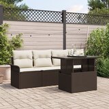 vidaXL 5 Komada Vrtni Set Sofa s Jastucima Smeđa Poli Ratan Cijene