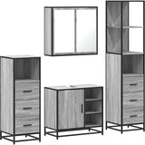  4-dijelni set kupaonskog namještaja siva boja hrasta drveni | shoptok.hr
