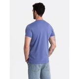 Ombre BASIC men's cotton classic tee with v-neck - purple | Shoptok.si