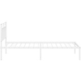 Metalni okvir za krevet s uzglavljem bijeli 107x203 cm | shoptok.hr