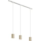 QAZQA Modern railsysteem met 3 hanglampen wit met beige 1-fase - Iconic Holt Cene