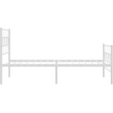  Metalni okvir kreveta uzglavlje i podnožje bijeli 100x190 cm | shoptok.hr
