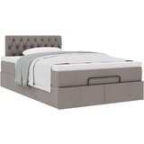 vidaXL Otomanski posteljni okvir z vzmetnico taupe 120x200 cm blago | Shoptok.si