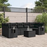  8-dijelni set vrtnih sofa od poliratana s jastucima crni | shoptok.hr