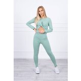 Kesi Set with frills on a dark mint blouse | Shoptok.si