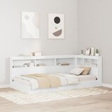 vidaXL Postelja s knjižno omaro Bela 90x190 cm Iverna plošča | Shoptok.si