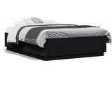  Okvir za krevet s LED svjetlima crni 120 x 190 cm drveni | shoptok.hr