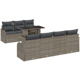vidaXL 8-dijelni vrtni sofa set s jastučićima siva poli ratan, 2-sjedna vrtna sofa s jastučićima siva poli ratan Cijene