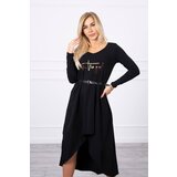 Kesi Dress with a decorative belt and an inscription black | shoptok.hr