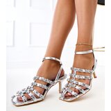 Gemre Silver closed sandals with rhinestones Emolla | Shoptok.si