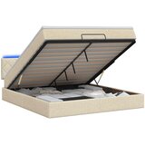  Krevet od pjene s madracem i LED-om Krem 140 x 190 cm Tkanina | shoptok.hr