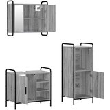 Set ormarića za kupaonicu 3 kom. Siva Sonoma 40 x 36 x 99,5 cm | shoptok.hr