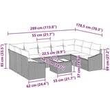 vidaXL Vrtni Kauč Set Set od 10 Krem Ratan Set za blagovanje u vrtu | shoptok.hr