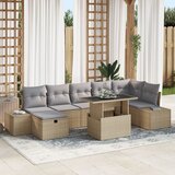 vidaXL Set od 8 komada vrtnih sofa s jastučićima bež poli ratan Cijene
