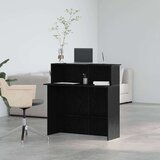 vidaXL sprejemna pisalna miza črna 100x50x103,5 cm inženirski les, (22094740) | Shoptok.si