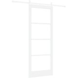  Klizna vrata 83 x 211 cm Masivna borovina i staklo Bijelo | shoptok.hr