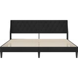  Krevetna konstrukcija s uzglavljem Crna 200 x 200 cm Baršun | shoptok.hr