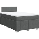 vidaXL Box spring postelja z vzmetnico temno siva 120x200 cm blago, (21306586) | Shoptok.si