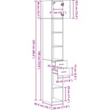 vidaXL omara na steni Star les 30x42.5x225 cm Lesna konstrukcija | Shoptok.si