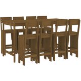  The Living Store Vrtna barska garnitura 9-delna medeno rjava trdna borovina - Vrtna Barska Garnitura, (21445203) | Shoptok.si