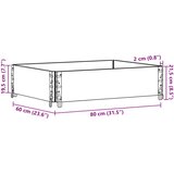  Okvir za palete sivi 80 x 60 cm od masivne borovine | shoptok.hr