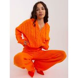 Fashion Hunters Orange casual set with hooded sweater Cene