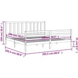  Za krevet s uzglavljem sivi 200 x 200 cm od masivnog drva | shoptok.hr