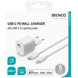 Deltaco Kućni Punjač 20 W s USB-C PD i USB-C na Lightning Kabelom 1m - Bijeli | shoptok.hr